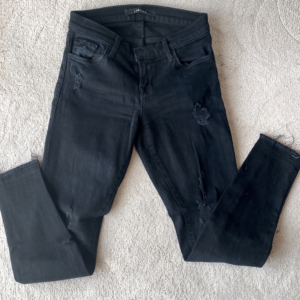 J Brand black distressed jeans